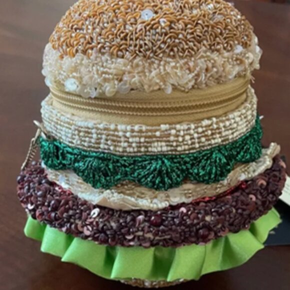 Hand Made in India Beaded Hamburger Bag Crossbody Rare Unique Viral Tik Tok - Picture 2 of 11